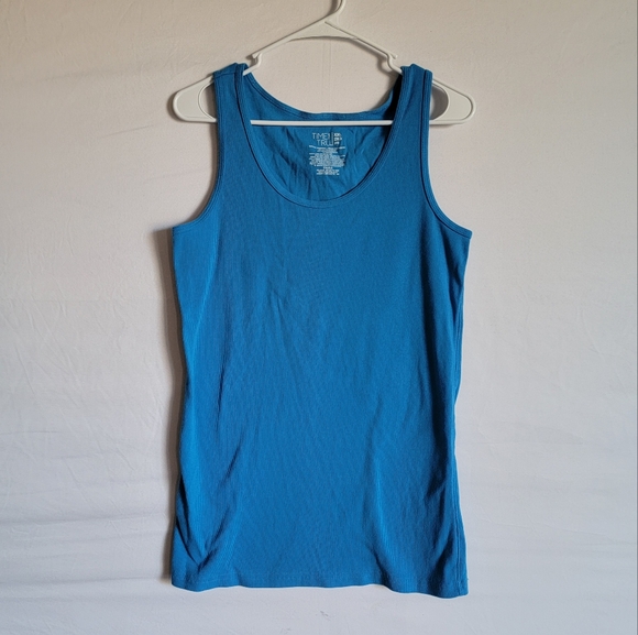 Blue Ribbed Tank Top - Picture 1 of 6